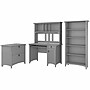 Bush Furniture Salinas Mission Desk with Hutch, Lateral File Cabinet and 5 Shelf Bookcase, Cape Cod Gray (SAL002CG)~#|#~sp164701168_sc7