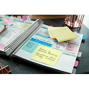 Post-it® Notes, 3" x 5", Canary Yellow, Lined, 100 Sheets/Pad, 12 Pads/Pack (635-YW)