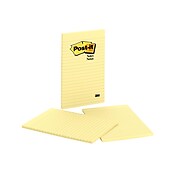 Post-it® Notes, 5" x 8", Canary Yellow, Lined, 50 Sheets/Pad, 2 Pads/Pack (663-YW)