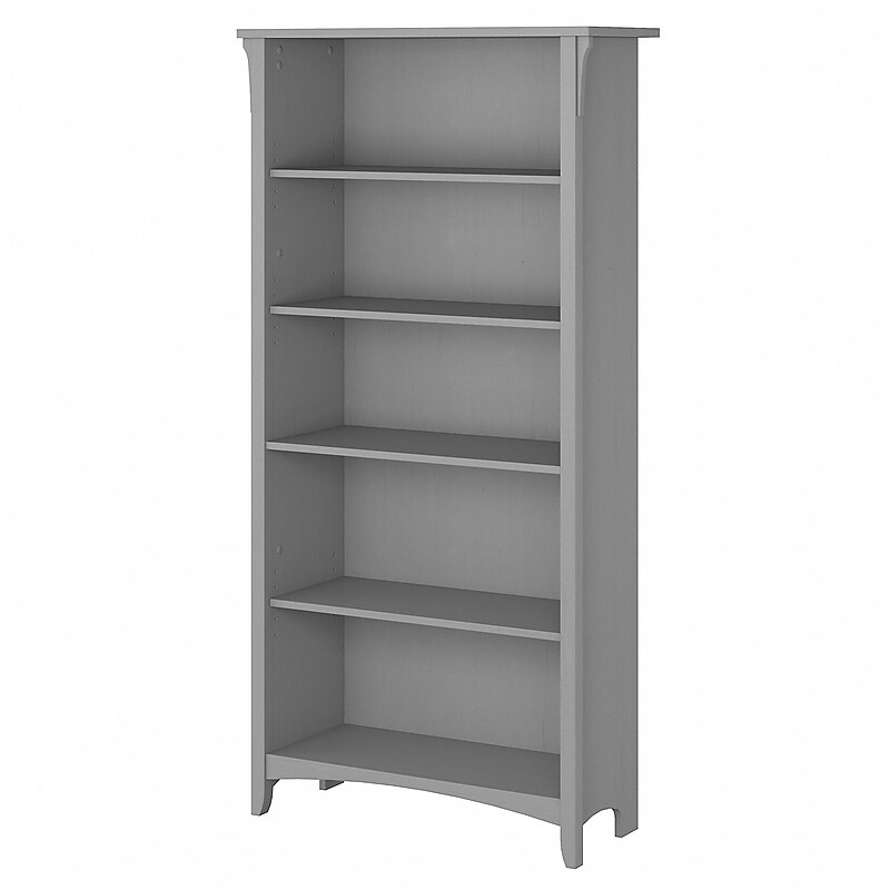 Bush Furniture Salinas 63"H 5-Shelf Bookcase with Adjustable Shelves, Cape Cod Gray Laminated Wood (SAB132CG-03) image 1
