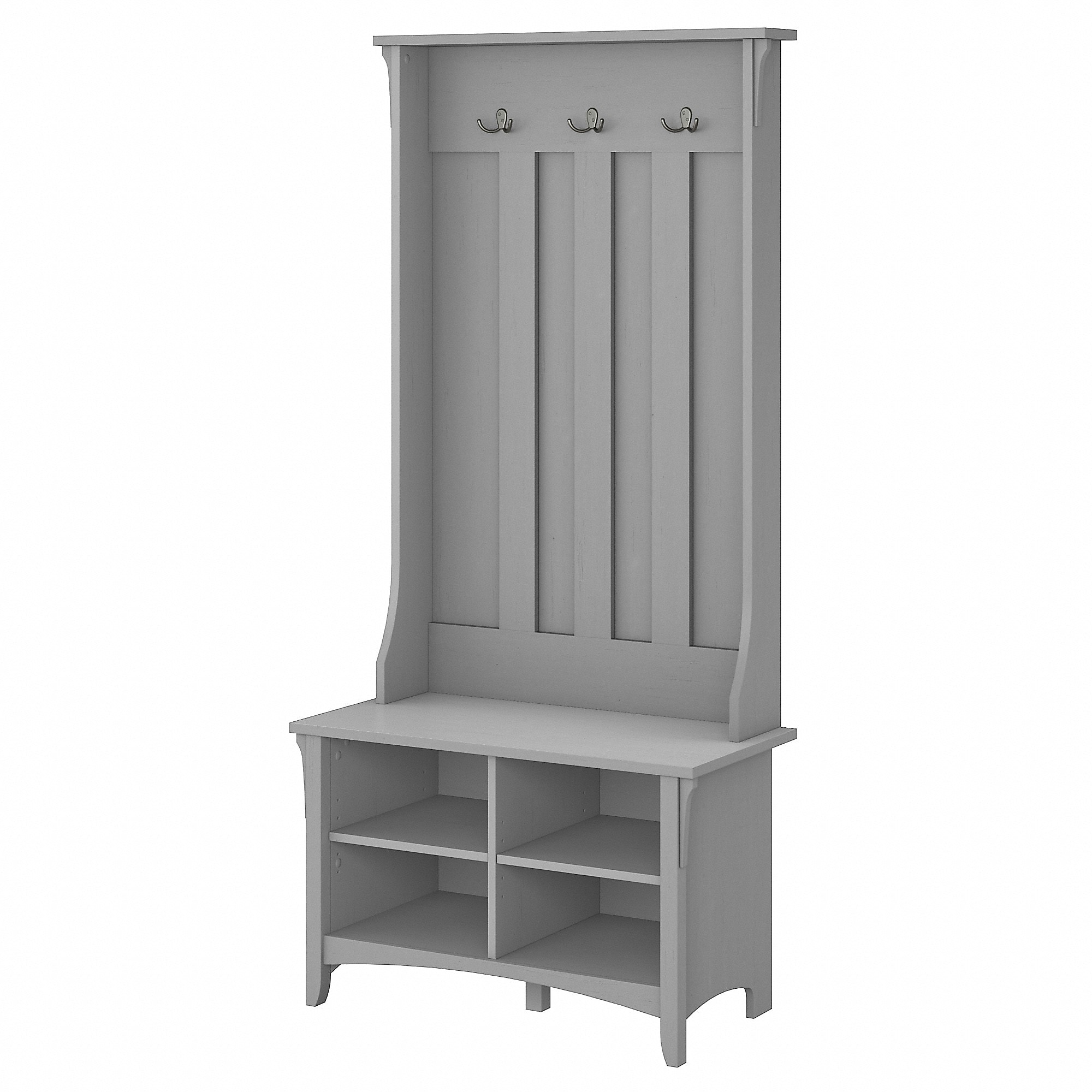 Bush Furniture Salinas Hall Tree with Storage Bench, Cape Cod Gray (SAL001CG) Sansujyuku sansujyuku.com