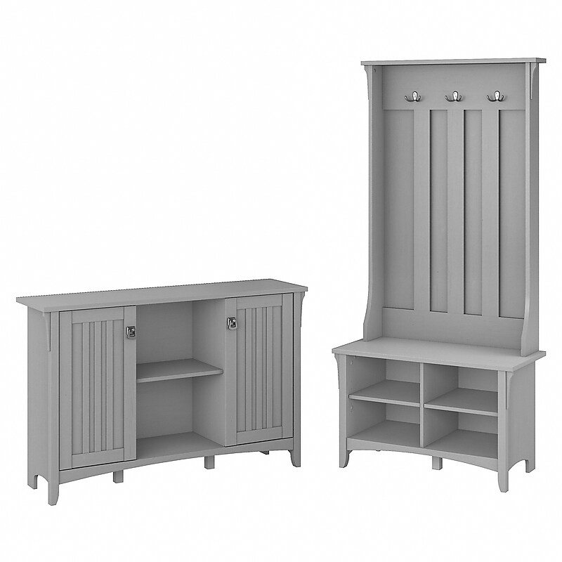 Bush Furniture Salinas Entryway Storage Set with Hall Tree, Shoe Bench and Accent Cabinet, Cape Cod Gray (SAL008CG) image 1