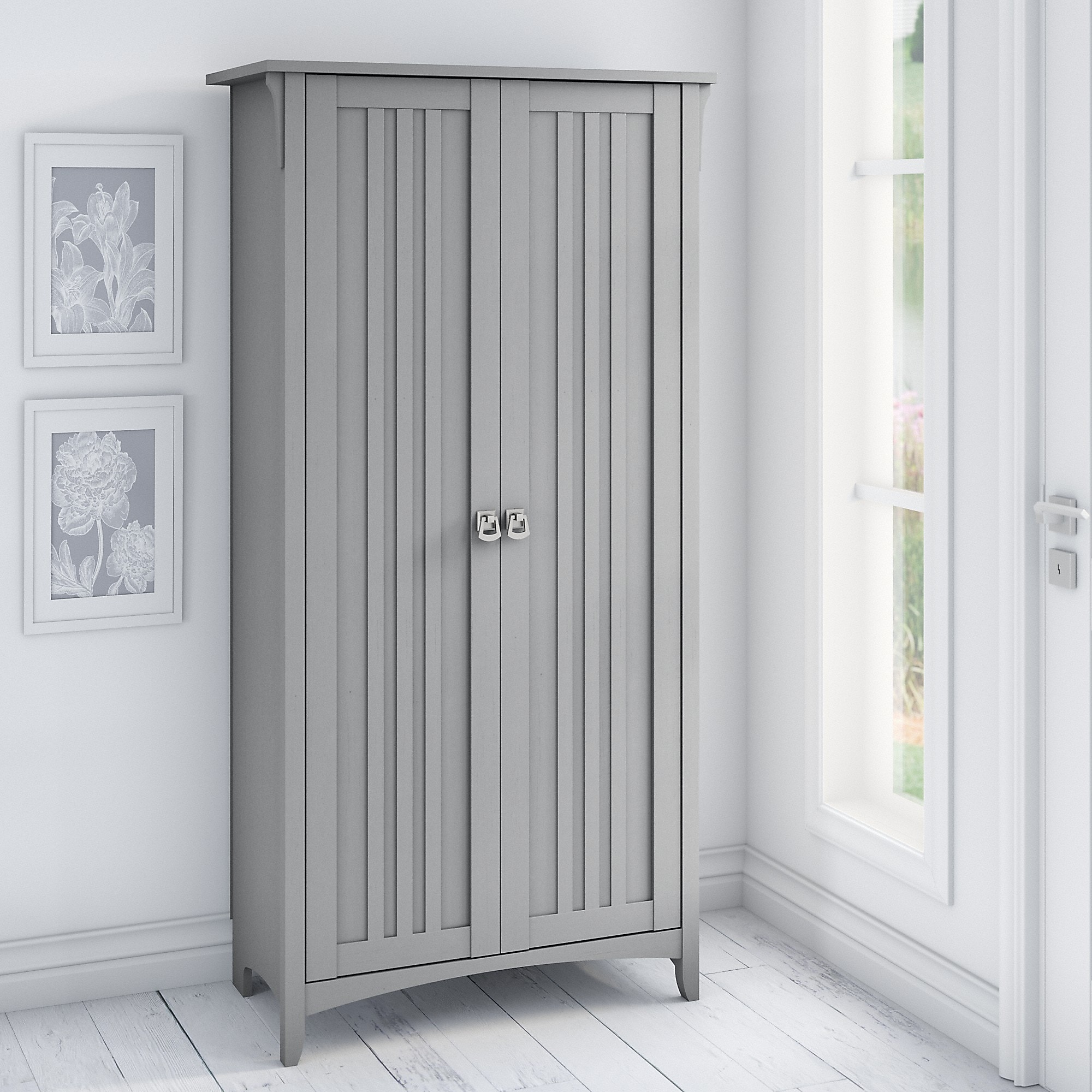 Bush Furniture Salinas 63″ Storage Cabinet with 5 Shelves, Cape Cod Gray (SAS332CG-03) Sansujyuku sansujyuku.com