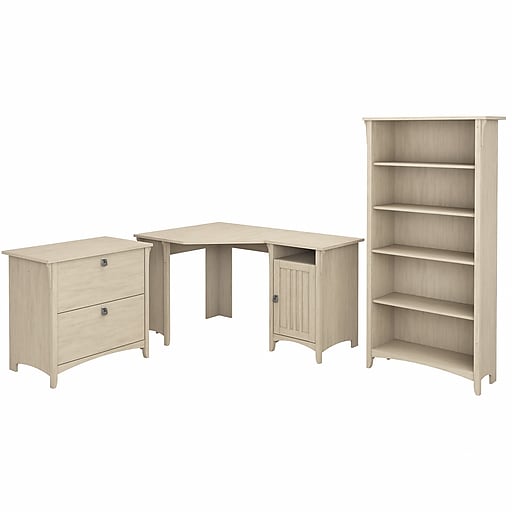 Bush Furniture Salinas 55 W Corner Desk, Home Office Bookcase With File Drawers