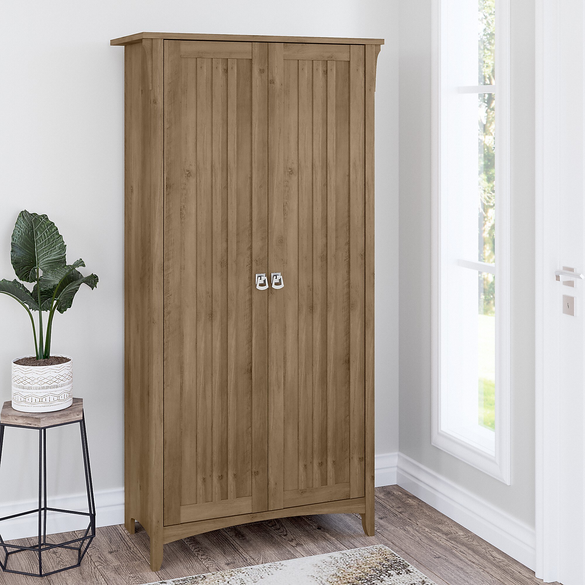 Bush Furniture Salinas 63″ Tall Storage Cabinet with 4 Shelves, Reclaimed Pine (SAS332RCP-03) Sansujyuku sansujyuku.com