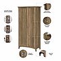 Bush Furniture Salinas 63" Tall Storage Cabinet with 4 Shelves, Reclaimed Pine (SAS332RCP-03)~#|#~sp164750291_sc7