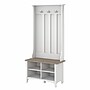 Bush Furniture Salinas Hall Tree with Shoe Storage Bench, Shiplap Gray/Pure White (SAS532G2W-03)~#|#~sp164750845_sc7