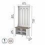 Bush Furniture Salinas Hall Tree with Shoe Storage Bench, Shiplap Gray/Pure White (SAS532G2W-03)~#|#~sp164750850_sc7