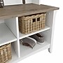 Bush Furniture Salinas Hall Tree with Shoe Storage Bench, Shiplap Gray/Pure White (SAS532G2W-03)~#|#~sp164750867_sc7