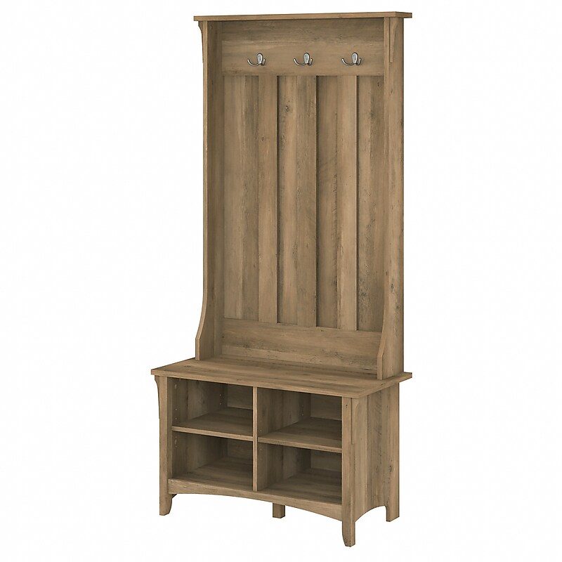 Bush Furniture Salinas Hall Tree with Shoe Storage Bench, Reclaimed Pine (SAS532RCP-03) image 1