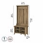 Bush Furniture Salinas Hall Tree with Shoe Storage Bench, Reclaimed Pine (SAS532RCP-03)~#|#~sp164751040_sc7