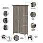 Bush Furniture Salinas 63" Tall Storage Cabinet with 4 Shelves, Driftwood Gray (SAS332DG-03)~#|#~sp164751113_sc7