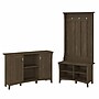 Bush Furniture Salinas 68" Storage Set with Hall Tree, Shoe Bench and Accent Cabinet with 5 Shelves, Ash Brown (SAL008ABR)~#|#~sp164751143_sc7