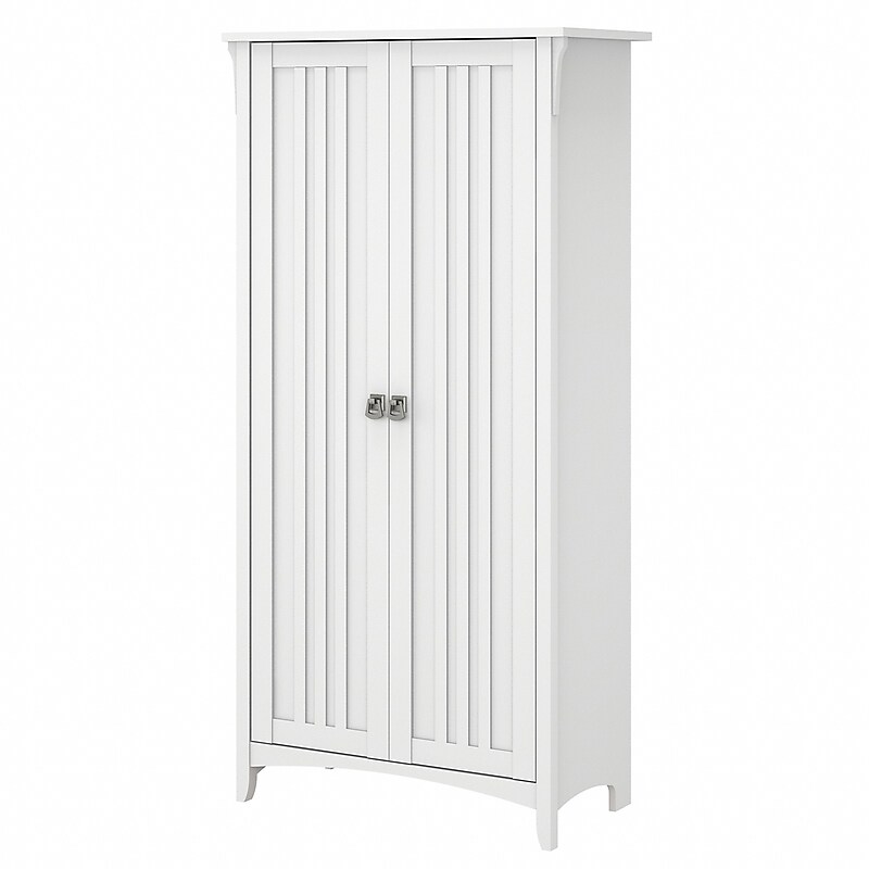 Bush Furniture Salinas 63" Storage Cabinet with 5 Shelves, Pure White (SAS332G2W-03) image 1