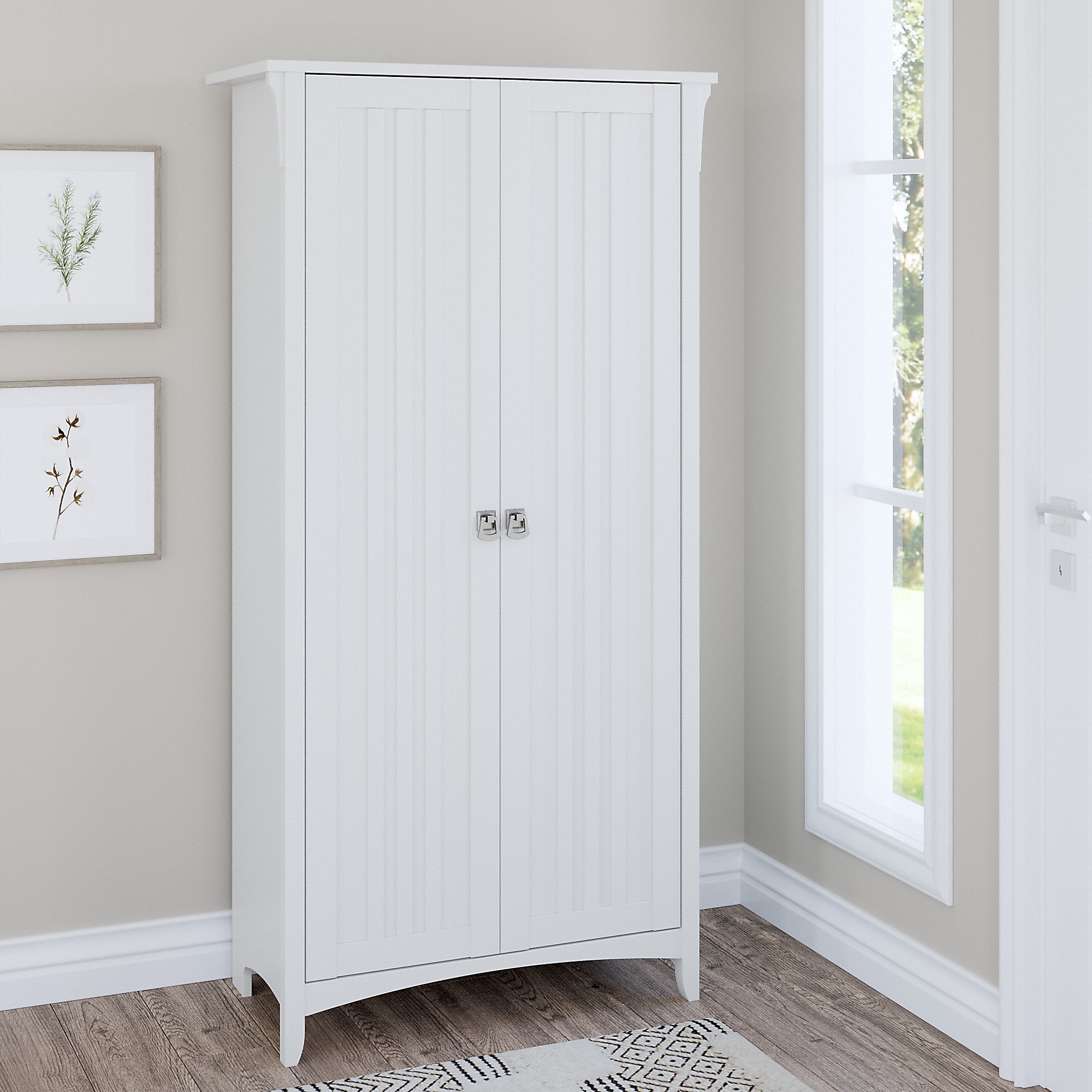 Bush Furniture Salinas 63″ Storage Cabinet with 5 Shelves, Pure White (SAS332G2W-03) Sansujyuku sansujyuku.com