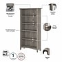 Bush Furniture Salinas 63"H 5-Shelf Bookcase with 3 Adjustable Shelves, Driftwood Gray Laminated Wood (SAB132DG-03)~#|#~sp164754077_sc7