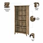 Bush Furniture Salinas 63"H 5-Shelf Tall Bookcase, Reclaimed Pine, 2/Set (SAL036RCP)~#|#~sp164754225_sc7