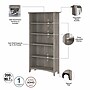 Bush Furniture Salinas 5-Shelf 63"H Tall Bookcase, Driftwood Gray, 2/Set (SAL036DG)~#|#~sp164754343_sc7