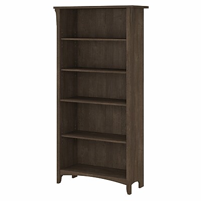Bush Furniture Salinas 5-Shelf 63"H Bookcase, Ash Brown (SAB132ABR-03)