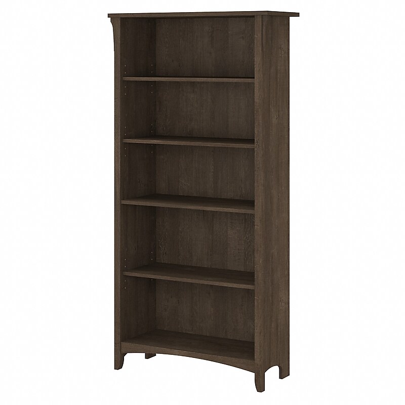 Bush Furniture Salinas 5-Shelf 63"H Bookcase, Ash Brown (SAB132ABR-03) image 1