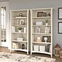 Bush Furniture Salinas 63"H 5-Shelf Tall Bookcase, Antique White, 2/Set (SAL036AW)~#|#~sp164754782_sc7