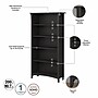 Bush Furniture Salinas 63"H 5-Shelf Tall Bookcase, Vintage Black, 2/Set (SAL036VB)~#|#~sp164754824_sc7