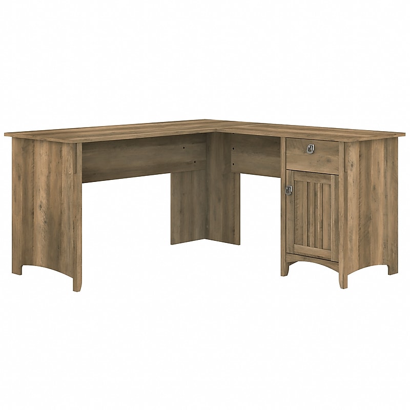 Bush Furniture Salinas 60"W L Shaped Desk with Storage, Reclaimed Pine (SAD160RCP-03) image 1