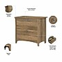 Bush Furniture Salinas 60"W L Shaped Desk with Lateral File Cabinet and 5 Shelf Bookcase, Reclaimed Pine (SAL003RCP)~#|#~sp164755511_sc7