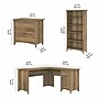 Bush Furniture Salinas 60"W L Shaped Desk with Lateral File Cabinet and 5 Shelf Bookcase, Reclaimed Pine (SAL003RCP)~#|#~sp164755513_sc7