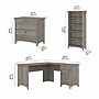 Bush Furniture Salinas 60"W L Shaped Desk with Lateral File Cabinet and 5 Shelf Bookcase, Driftwood Gray (SAL003DG)~#|#~sp164755527_sc7