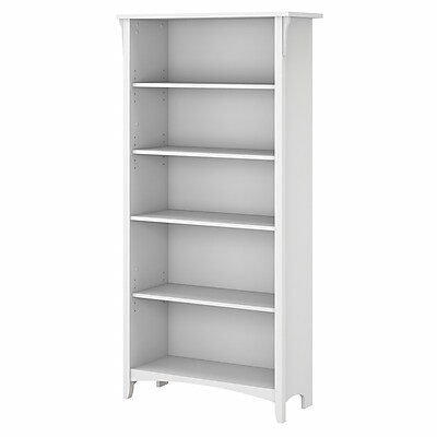 Bush Furniture Salinas 5-Shelf 63"H Bookcase, Pure White (SAB132G2W-03)