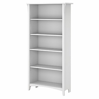 Bush Furniture Salinas 5-Shelf 63"H Bookcase, Pure White (SAB132G2W-03)