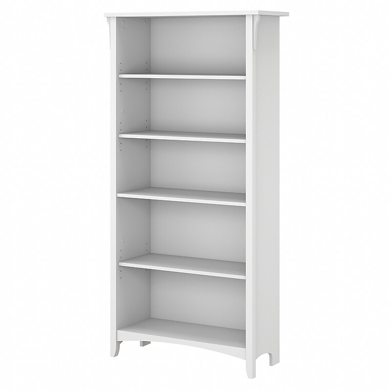 Bush Furniture Salinas 5-Shelf 63"H Bookcase, Pure White (SAB132G2W-03) image 1