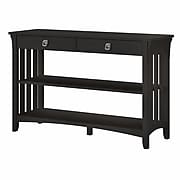 Bush Furniture Salinas 48" x 16" Console Table with Drawers and Shelves, Vintage Black (SAT148VB-03)