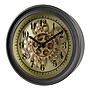 La Crosse Clock 13 Inch Round Bronze Metal Analog Clock with Working Gears (BBB85289)~#|#~sp164811420_sc7