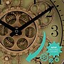 La Crosse Clock 13 Inch Round Bronze Metal Analog Clock with Working Gears (BBB85289)~#|#~sp164811423_sc7