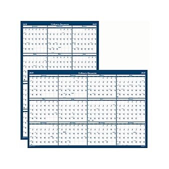 2023 House of Doolittle 18" x 24" Yearly Wet-Erase Wall Calendar, Reversible, Blue/White (3960-23)