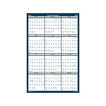 2023 House of Doolittle 18" x 24" Yearly Wet-Erase Wall Calendar, Reversible, Blue/White (3960-23)