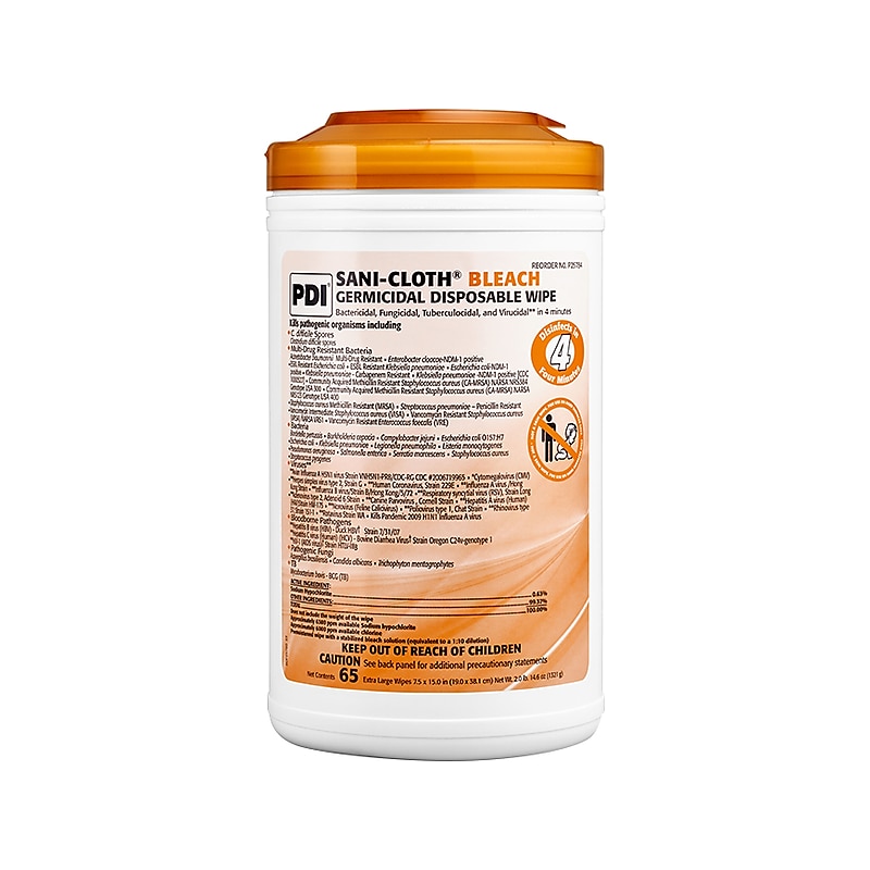 PDI Sani-Cloth Disinfecting Wipes, 65/Canister, 6 Canisters/Carton (P25784CT) image 1