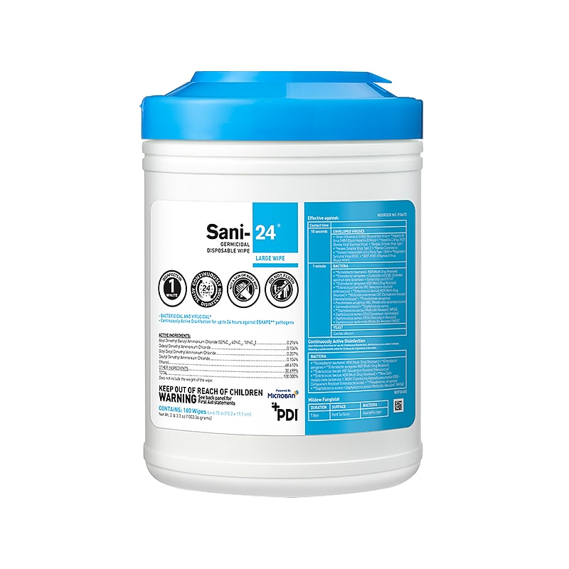 PDI Sani-24 Disinfecting Wipes, 160 Wipes/Container (P26672) image 1