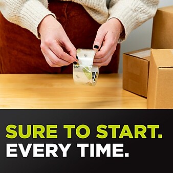 Scotch® Sure Start Shipping Packing Tape with Refillable Dispenser, 1.88" x 38.2 yds., Clear (3450S-RD)