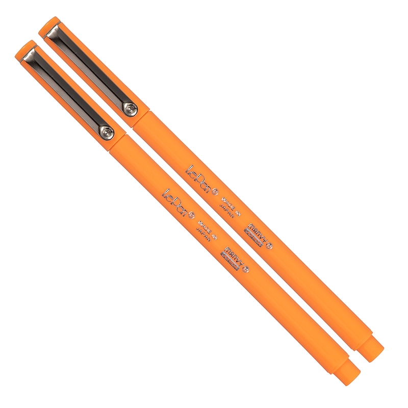 Marvy Uchida Le Pen Felt Pen, Fine Tip, Neon Orange Ink, 2/Pack (76530910A) image 1
