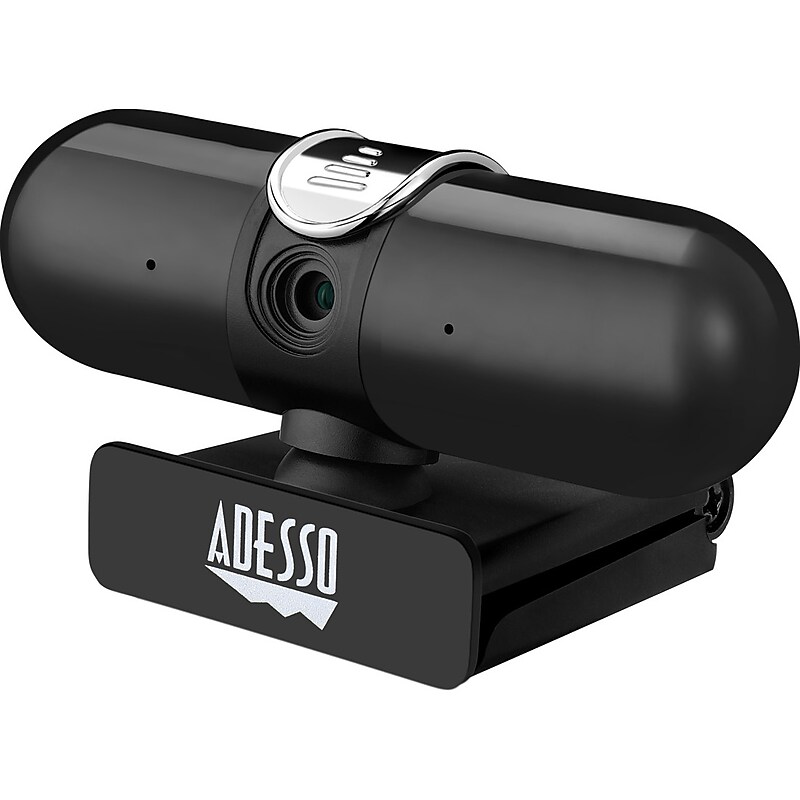Adesso CyberTrack HD 2560x1440 Webcam, 4 Megapixels, Black/Silver (CYBERTRACKH7) image 1