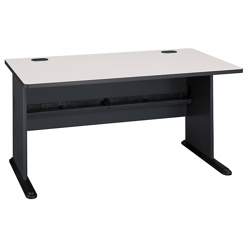 Bush Business Furniture Cubix 60"W Desk, Slate/White Spectrum (WC8460A) image 1