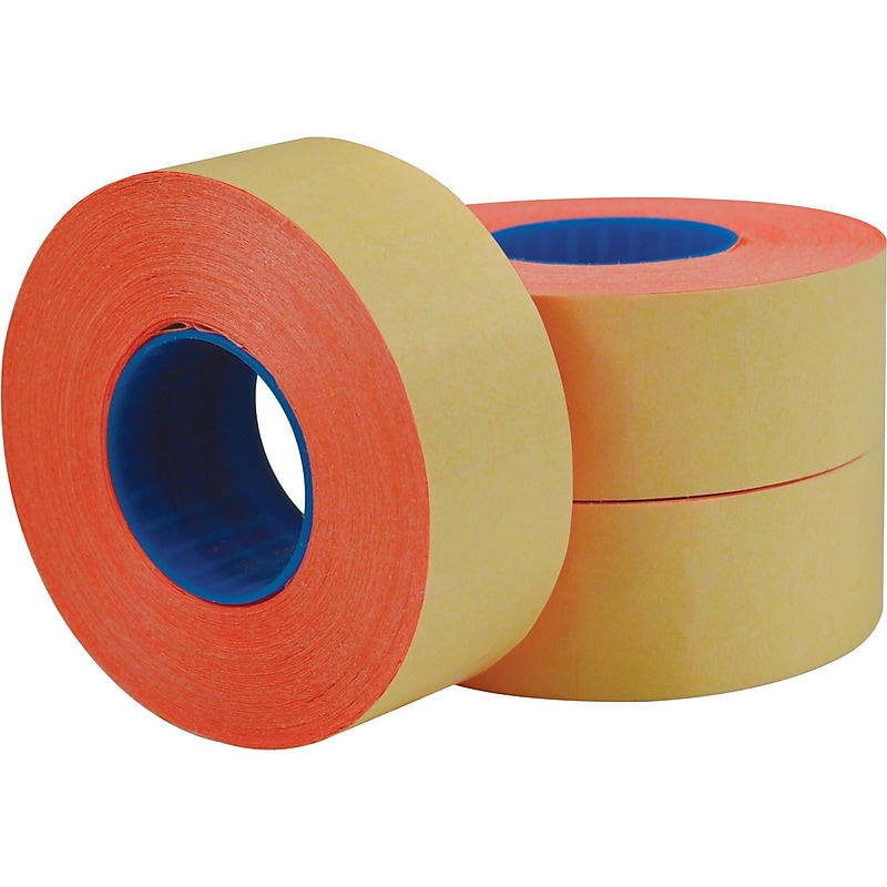 Garvey 1-Line Label Roll, Red, 1200 Labels/Roll, 3 Rolls/Pack (098617) image 1