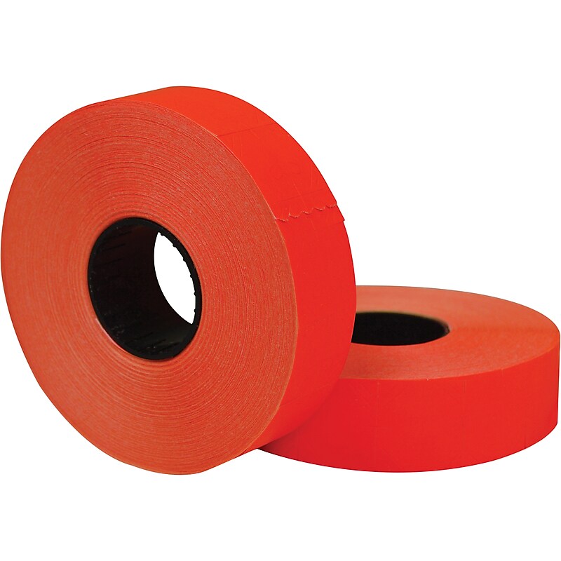 Garvey Labels for the Monarch 1136 2-Line Labeler, Red, 1750 Labels/Roll, 2 Rolls/Pack (098615) image 1