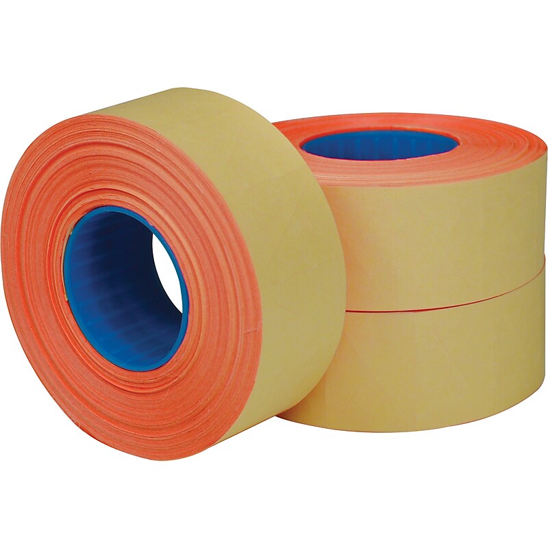 Garvey 2-Line Label Roll, Red, 1000 Labels/Roll, 3 Rolls/Pack (098619) image 1