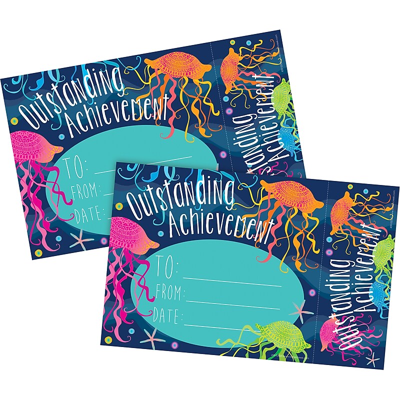 Barker Creek Kai Ola Outstanding Achievement Awards & Bookmarks Set, 8.5" x 5.5”, Multicolored, 60/Set (4158) image 1