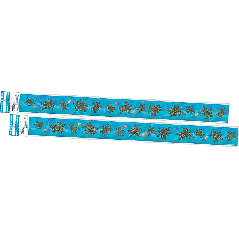Barker Creek Double-Sided Border, 35" x 3", Kai Ola Sea Turtles, 24/Pack (4306) image 1
