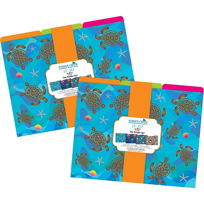 Barker Creek Kai Ola File Folders, 3-Tab, Letter Size, Assorted, 24/Set (4310) image 1